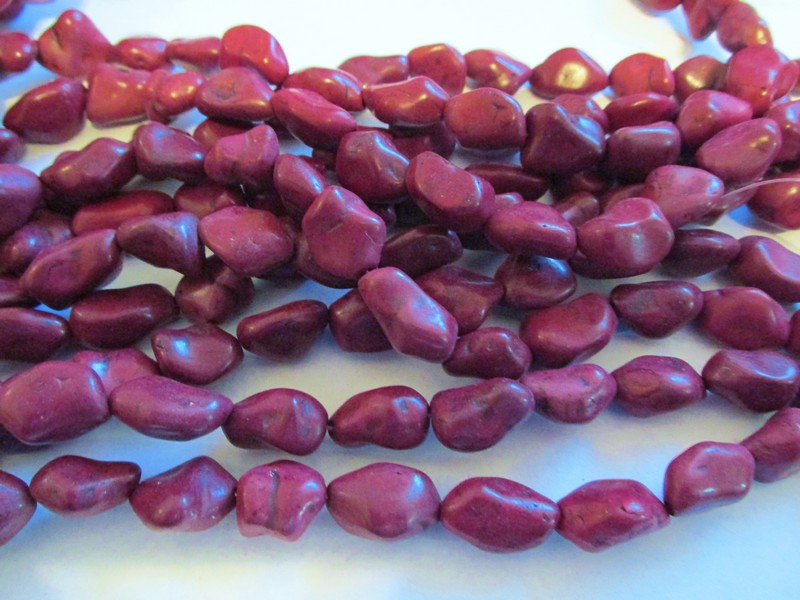 (image for) Maroon Nugget beads #1494